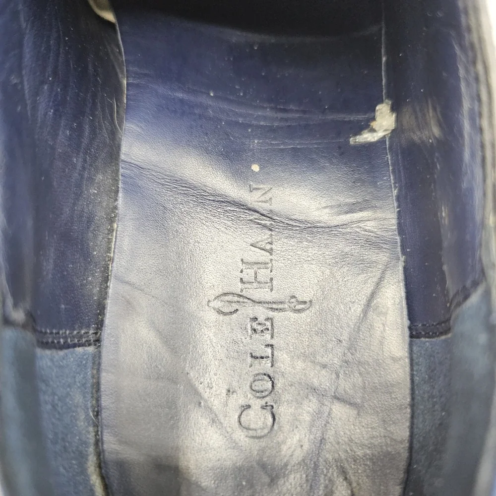 Cole Haan Men's Lunargrand Wingtip Leather Oxford Blue Dress Shoes Size 10.5